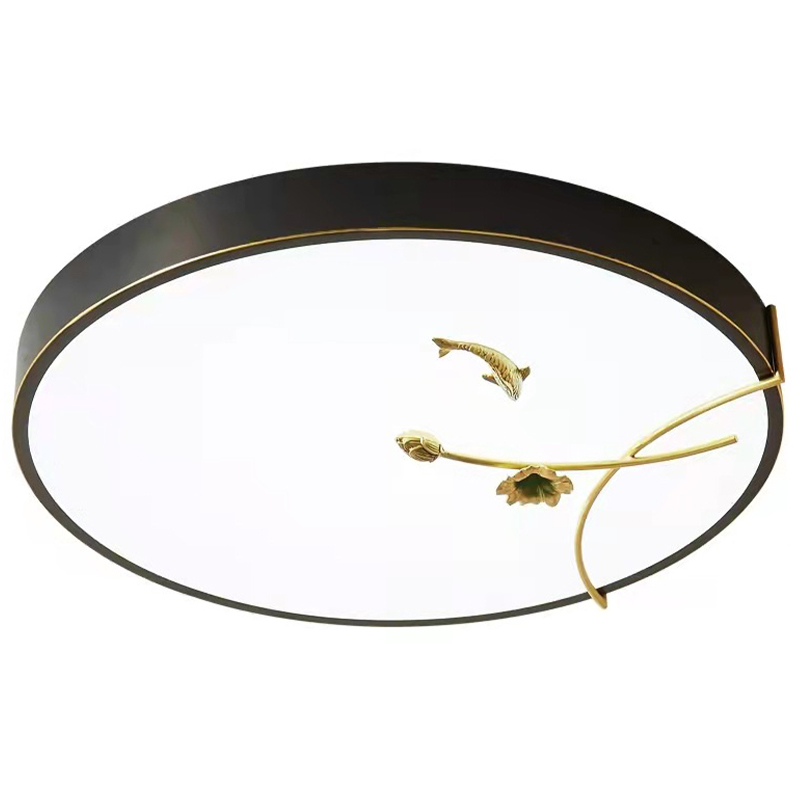 Круглый потолочный светильник Gold Fish Round Ceiling Lamp Black Черный Черный Белый Зеленый Круглый потолочный светильник Gold Fish Round Ceiling Lamp Black Черный Черный Белый Зеленый в Костроме | Loft Concept
