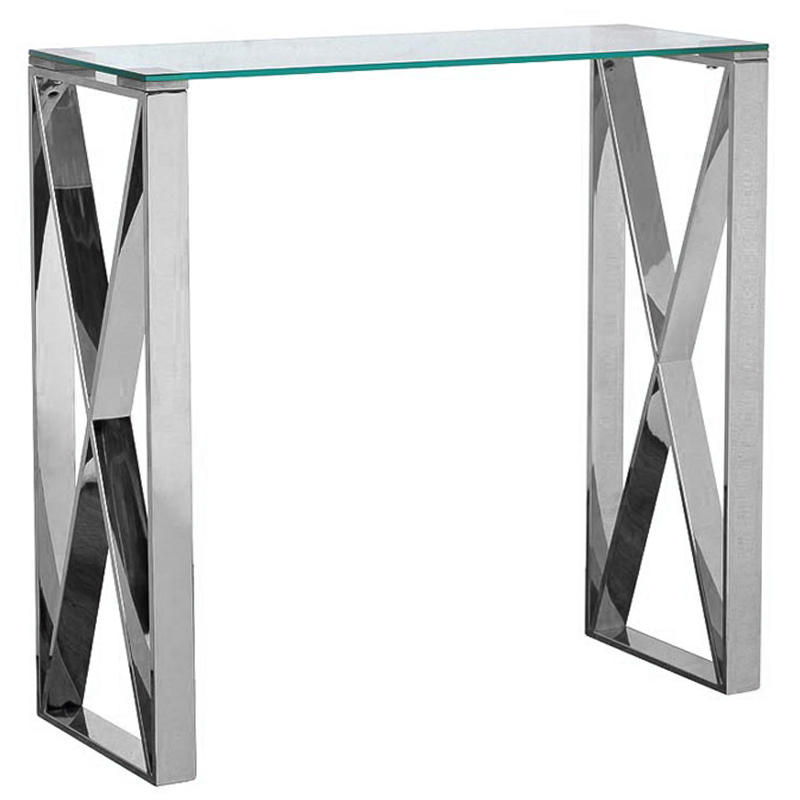 Консоль Silver Luxury Console Прозрачное Стекло Серебряный Консоль Silver Luxury Console Прозрачное Стекло Серебряный в Костроме | Loft Concept