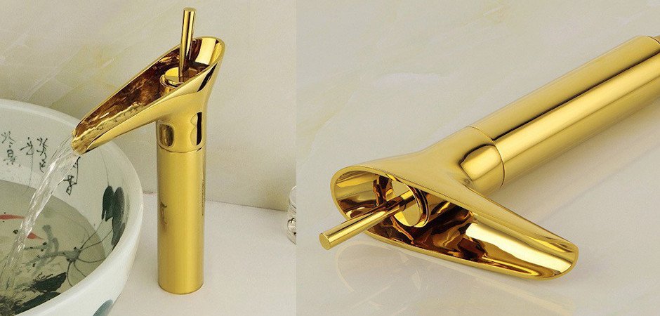 Смеситель для умывальника Золотой Gold toggle Смеситель для умывальника Золотой Gold toggle - Loft-Concept в Костроме