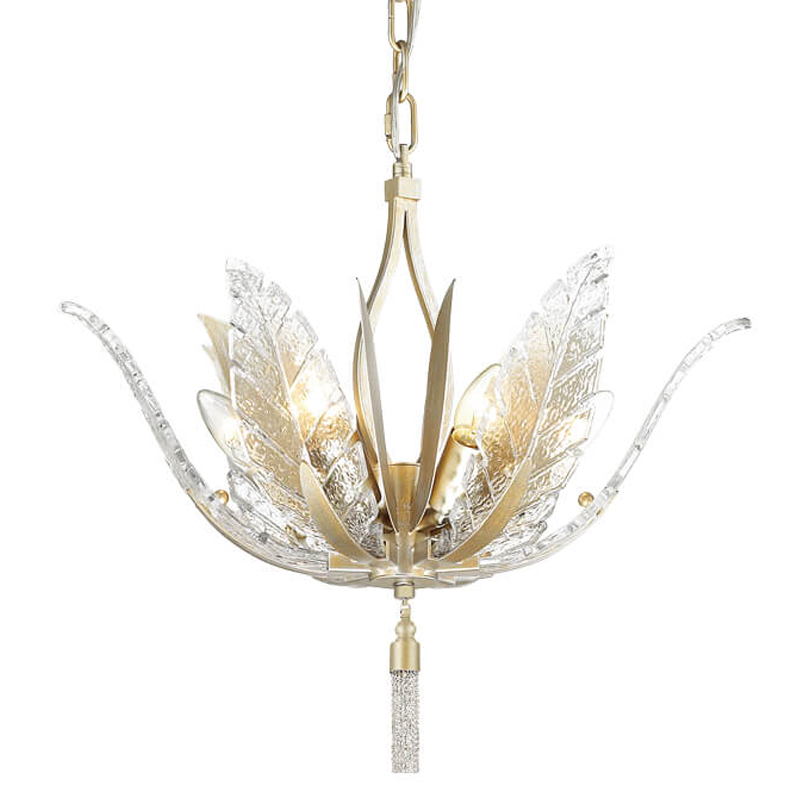 Люстра Glass Petals Chandelier 50 Золотой Прозрачный (Transparent) Люстра Glass Petals Chandelier 50 Золотой Прозрачный (Transparent) в Костроме | Loft Concept