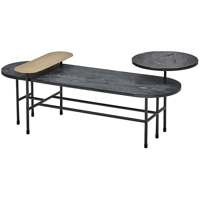 Кофейный столик Black Loft Coffee Table Черный Латунь Кофейный столик Black Loft Coffee Table Черный Латунь в Костроме | Loft Concept