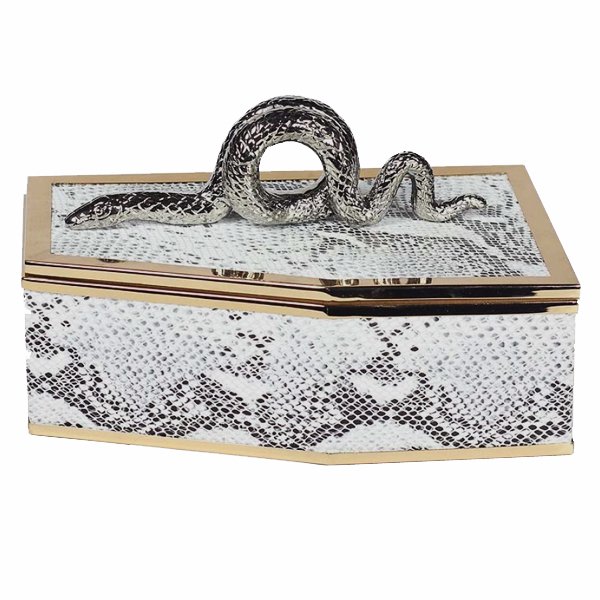 Шкатулка SNAKE BOX Серый Глянцевое золото Шкатулка SNAKE BOX Серый Глянцевое золото в Костроме | Loft Concept