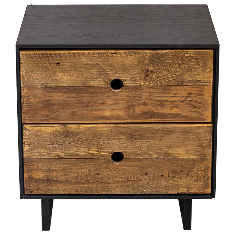 Тумбочка с 2-мя ящиками Russell Nightstand Коричневый Древесина Тумбочка с 2-мя ящиками Russell Nightstand Коричневый Древесина в Костроме | Loft Concept