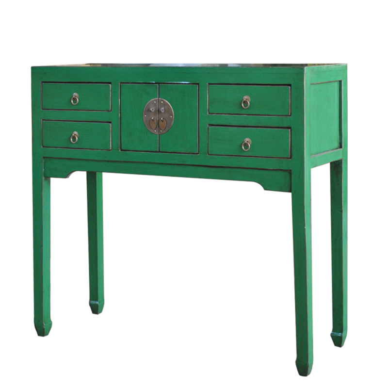 Зеленая Консоль в Китайском Стиле из сосны Green Console Chinese Зеленый в Костроме | Loft Concept 