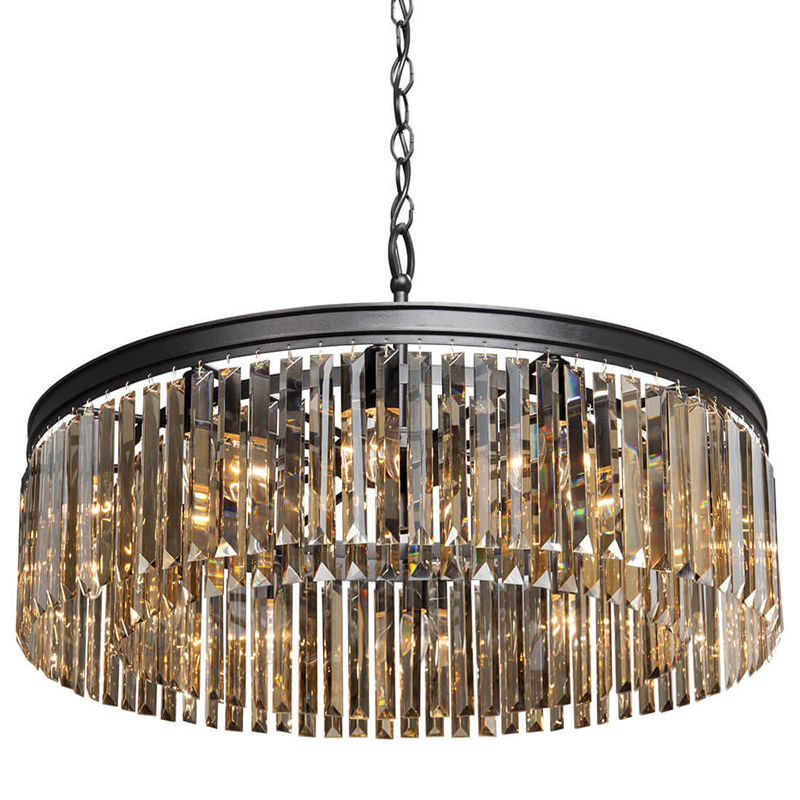 Люстра RH Rhys Amber GLASS Prism Round Chandelier Янтарное стекло 80 Черный матовый Прозрачное Стекло Люстра RH Rhys Amber GLASS Prism Round Chandelier Янтарное стекло 80 Черный матовый Прозрачное Стекло в Костроме | Loft Concept