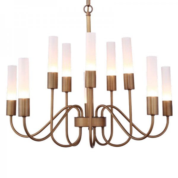 Люстра Loft Tube Chandelier 10 Темная бронза винтаж Люстра Loft Tube Chandelier 10 Темная бронза винтаж в Костроме | Loft Concept