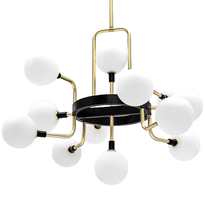 Люстра TECH Lighting Viaggio Chandelier 12 Черный Белый Глянцевое золото Люстра TECH Lighting Viaggio Chandelier 12 Черный Белый Глянцевое золото в Костроме | Loft Concept