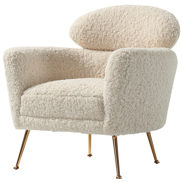 Кресло Milk Boucle Chair Молочный Золотой Кресло Milk Boucle Chair Молочный Золотой в Костроме | Loft Concept