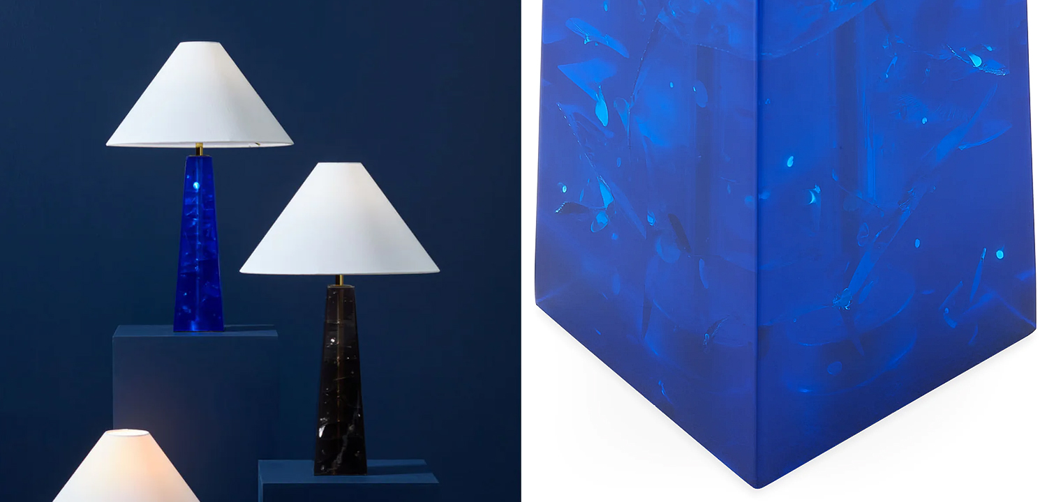 Настольная лампа Jonathan Adler Prisma Table Lamp Blue - фото