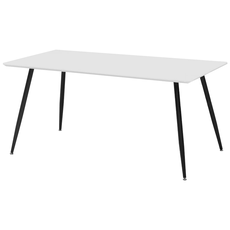 Обеденный стол с белой прямоугольной столешницей Rosio Dinner Table Белый Черный Обеденный стол с белой прямоугольной столешницей Rosio Dinner Table Белый Черный в Костроме | Loft Concept