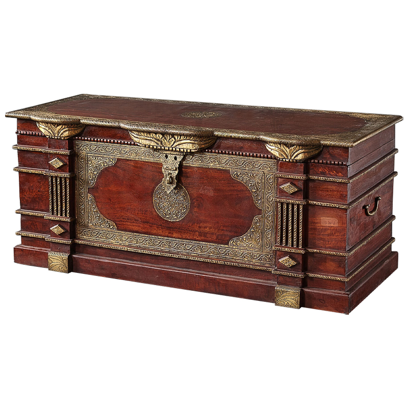 Сундук с латунной чеканкой Tejas Indian Inlaid Chest Коричневый Латунь Сундук с латунной чеканкой Tejas Indian Inlaid Chest Коричневый Латунь в Костроме | Loft Concept