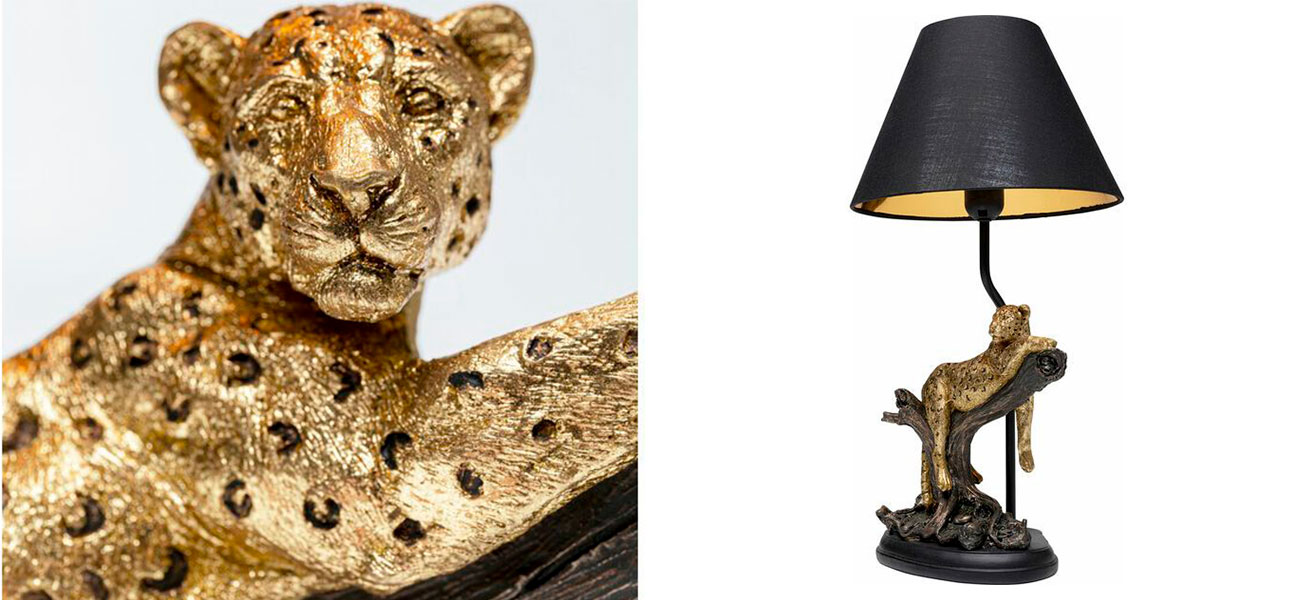 Настольная лампа черная Calm leopard - фото №2