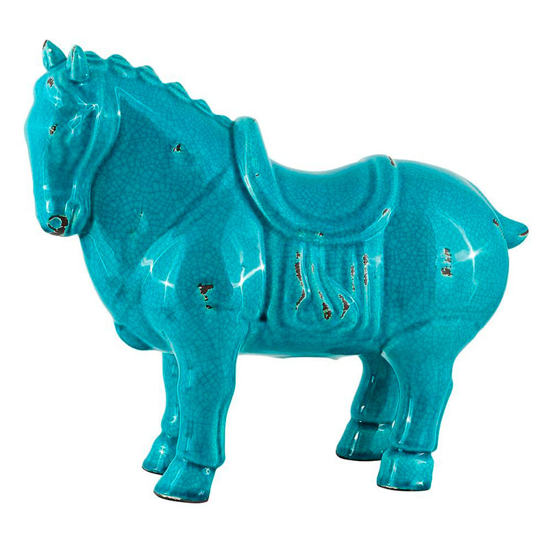 Фигурка керамика синяя лошадь большая Blue Horse Бирюзовый Фигурка керамика синяя лошадь большая Blue Horse Бирюзовый в Костроме | Loft Concept