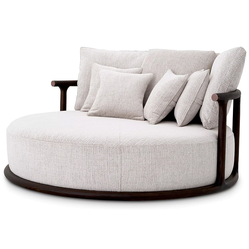 Диван Eichholtz Sofa Libero Round Бежево-серый Коричневый Диван Eichholtz Sofa Libero Round Бежево-серый Коричневый в Костроме | Loft Concept