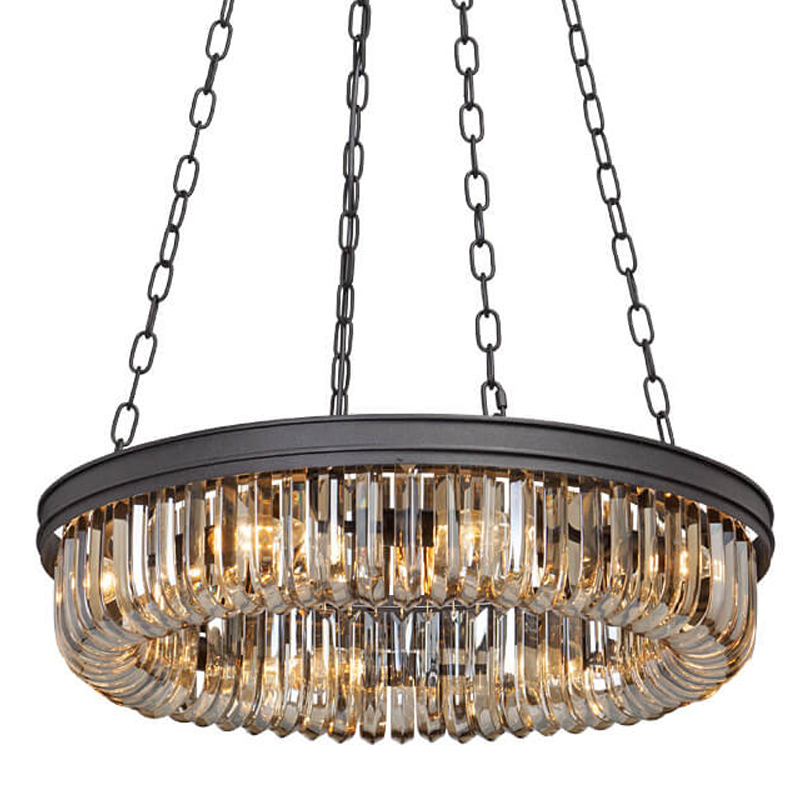 Люстра Retro Frozen Amber Glass Chandelier D 62 Черный Люстра Retro Frozen Amber Glass Chandelier D 62 Черный в Костроме | Loft Concept