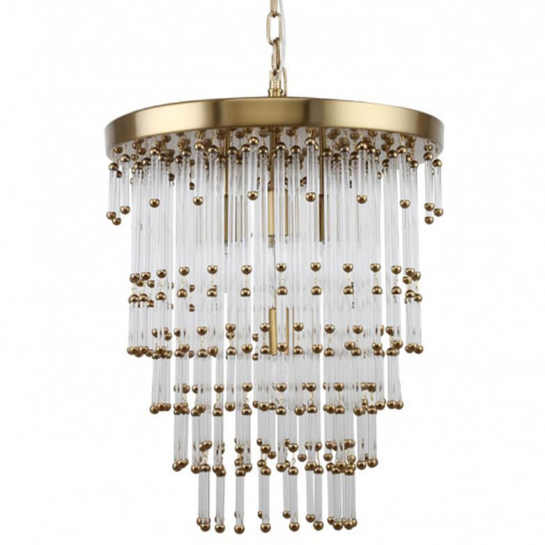 Люстра Restoration Hardware Luciano Chandelier 5 Латунь Прозрачный Люстра Restoration Hardware Luciano Chandelier 5 Латунь Прозрачный в Костроме | Loft Concept