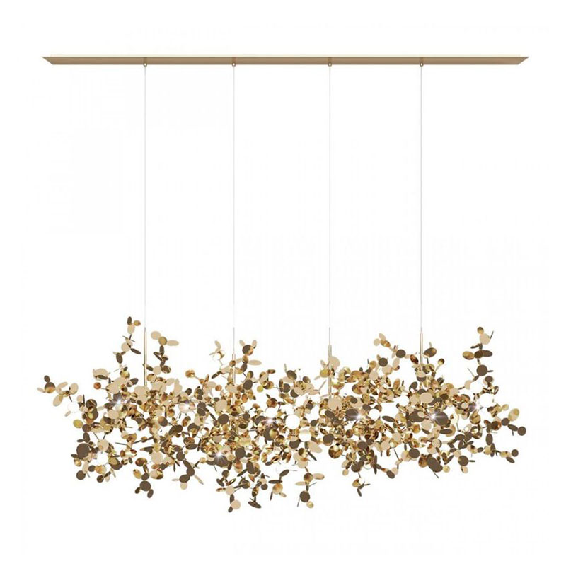 Люстра Terzani Argent Suspension Linear Gold длина 120 см Золотой Люстра Terzani Argent Suspension Linear Gold длина 120 см Золотой в Костроме | Loft Concept
