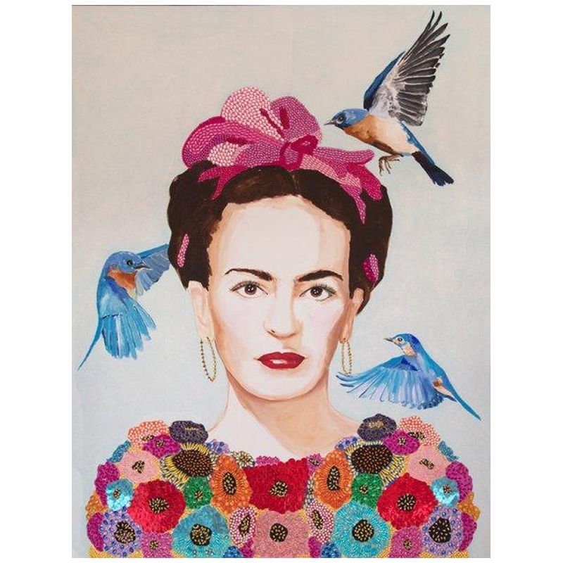Картина “Frida with Bedazzled Flower Dress and Three Blue Birds” Мульти Картина “Frida with Bedazzled Flower Dress and Three Blue Birds” Мульти в Костроме | Loft Concept