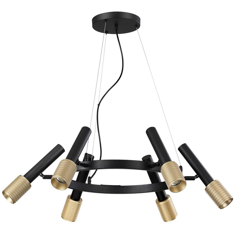 Люстра Eneko Round Chandelier Черный Золотой Люстра Eneko Round Chandelier Черный Золотой в Костроме | Loft Concept