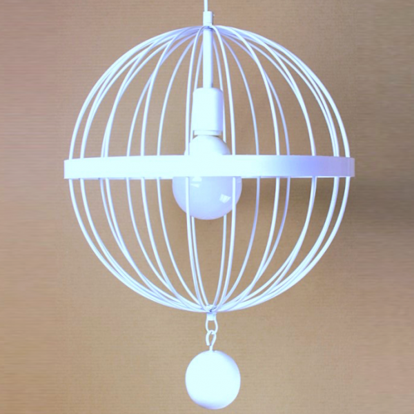 Подвесной светильник Wire Cage Pendant Spher White Белый Подвесной светильник Wire Cage Pendant Spher White Белый в Костроме | Loft Concept