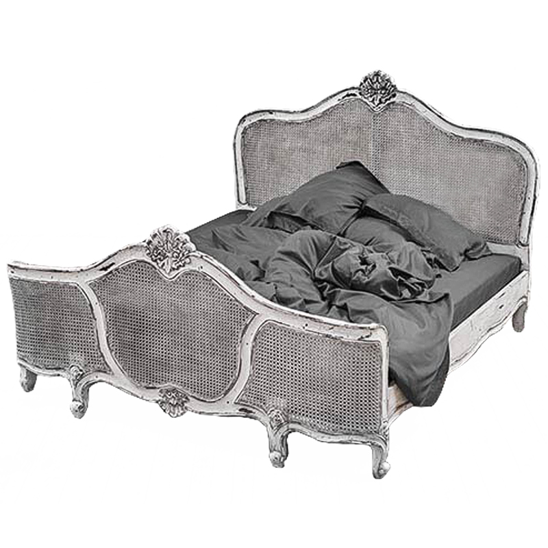 Кровать Wicker Bed White Белый винтажная патина Кровать Wicker Bed White Белый винтажная патина в Костроме | Loft Concept