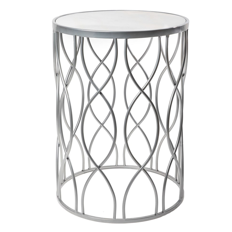 Приставной столик DNA Framing Table silver Серебряный Белый Мрамор Bianco Приставной столик DNA Framing Table silver Серебряный Белый Мрамор Bianco в Костроме | Loft Concept