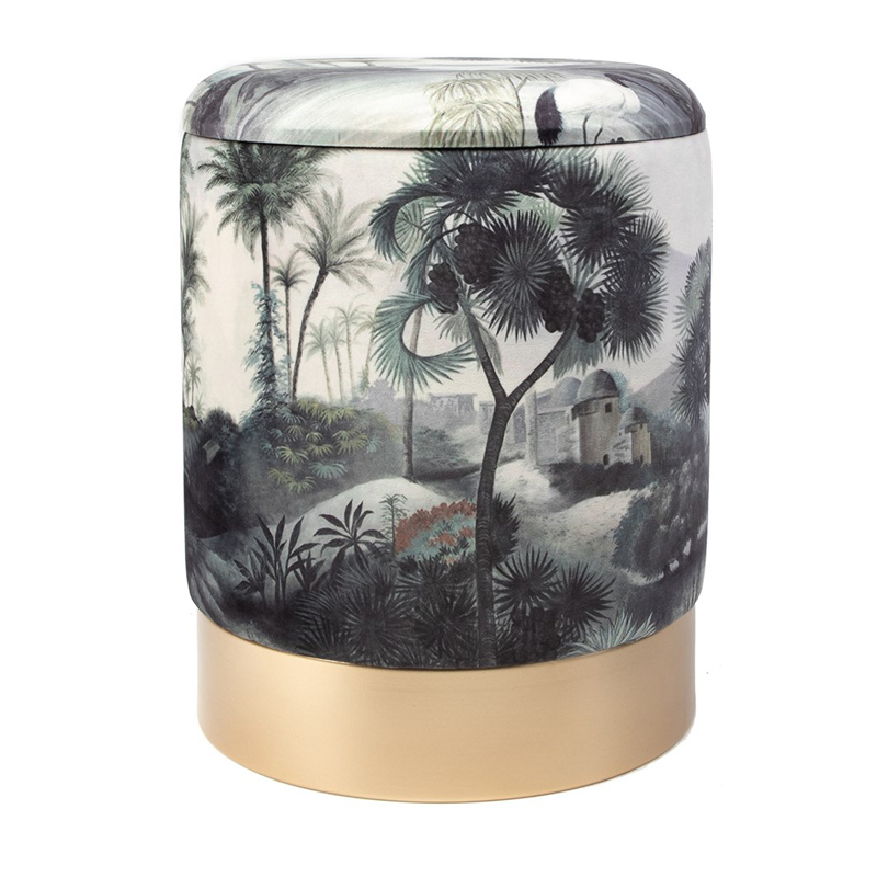 Пуф PUF Jungle Print river&tree Мульти Золотой Пуф PUF Jungle Print river&tree Мульти Золотой в Костроме | Loft Concept