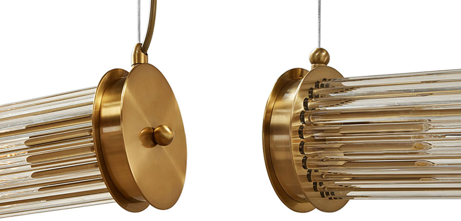 Подвесной светильник Glass TUBE Pendant Double Gold Подвесной светильник Glass TUBE Pendant Double Gold - Loft-Concept в Костроме