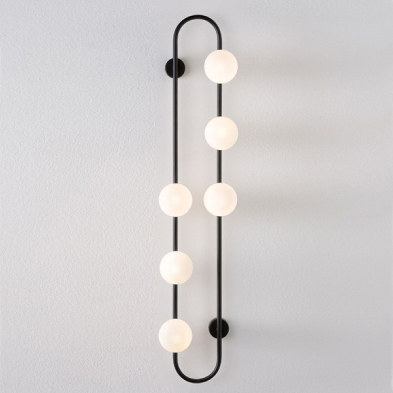 Бра HOOP WALL Lamp Black 6 Черный Белый Бра HOOP WALL Lamp Black 6 Черный Белый в Костроме | Loft Concept