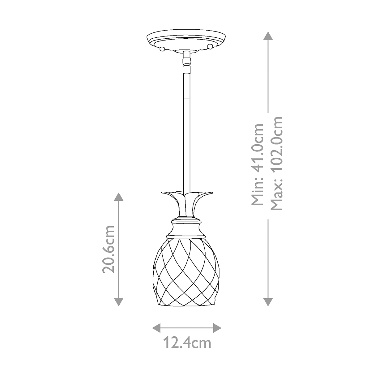 Подвесной светильник цвета латунь с прозрачнымплафоном в форме ананаса Hinkley в Костроме