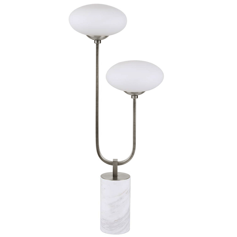 Oval Balls Mushrooms Table Lamp Silver Серебряный Прозрачный белый Oval Balls Mushrooms Table Lamp Silver Серебряный Прозрачный белый в Костроме | Loft Concept