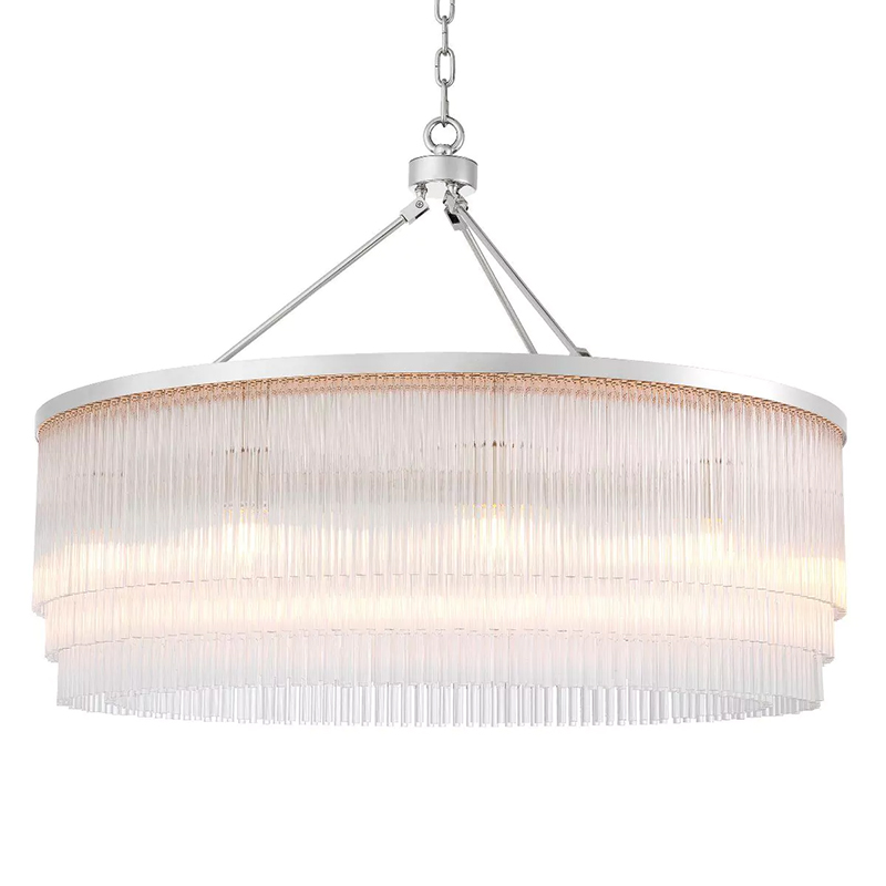Люстра Eichholtz Chandelier Hector L Nickel Прозрачное Стекло Никель Люстра Eichholtz Chandelier Hector L Nickel Прозрачное Стекло Никель в Костроме | Loft Concept
