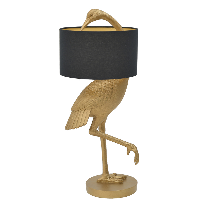 Настольная лампа Golden Stork Table lamp Золотой Черный Настольная лампа Golden Stork Table lamp Золотой Черный в Костроме | Loft Concept
