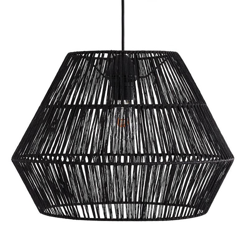 Подвесной светильник Signe Wicker Hemp Black Черный Подвесной светильник Signe Wicker Hemp Black Черный в Костроме | Loft Concept