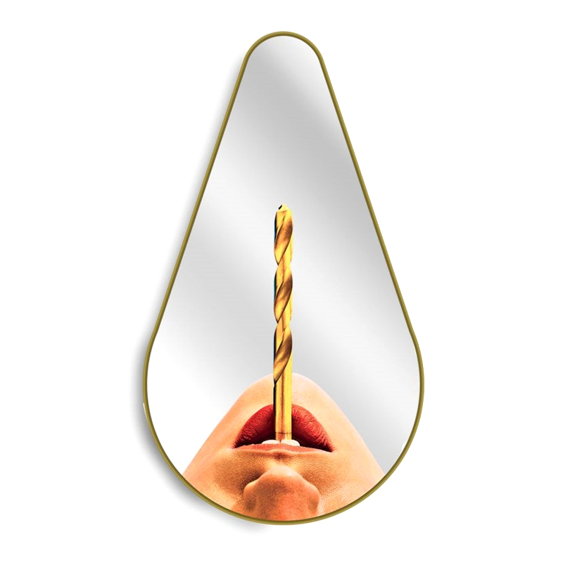 Зеркало Seletti Pear Drill Золотой Зеркало Seletti Pear Drill Золотой в Костроме | Loft Concept