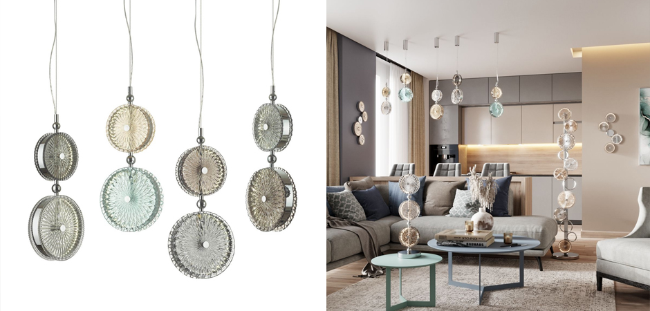 Подвесной светодиодный светильник Peony Yellow&Grey Подвесной светодиодный светильник Peony Yellow&Grey - Loft-Concept в Костроме