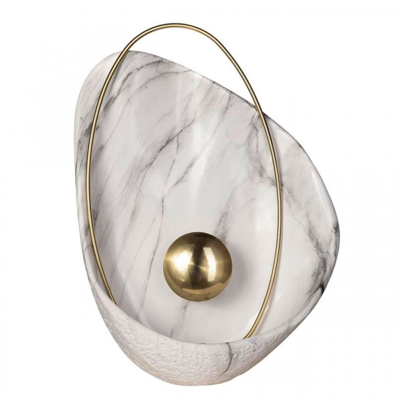 Бра Белая Жемчужина Ginger & Jagger Pearl WALL LAMP Белый Мрамор Bianco Глянцевое золото Бра Белая Жемчужина Ginger & Jagger Pearl WALL LAMP Белый Мрамор Bianco Глянцевое золото в Костроме | Loft Concept