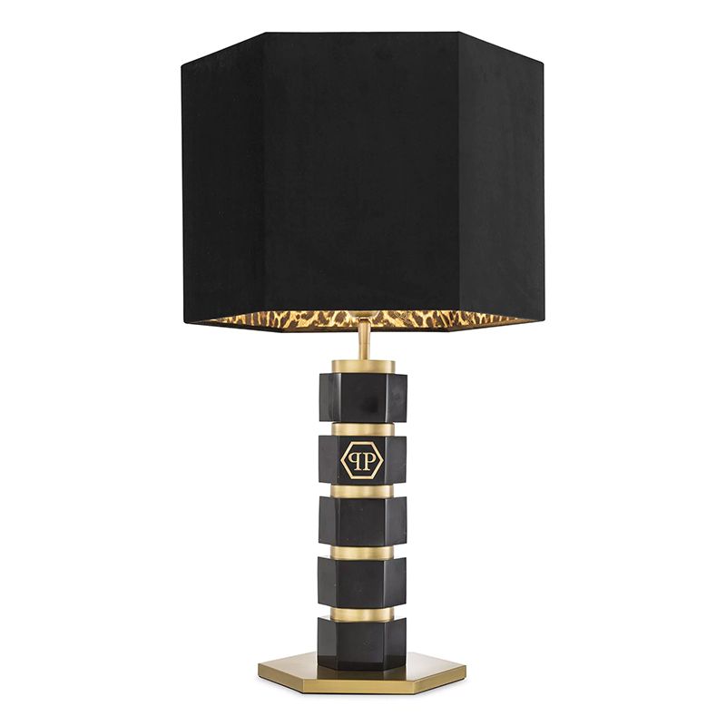 Настольная лампа Philipp Plein Table Lamp Hexagon Черная Черный Золотой Коричневый Настольная лампа Philipp Plein Table Lamp Hexagon Черная Черный Золотой Коричневый в Костроме | Loft Concept