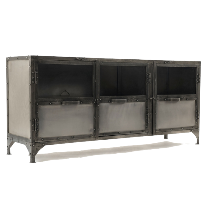 Комод металлический Industrial Steampunk Nickel 3 Door Сoncole Комод металлический Industrial Steampunk Nickel 3 Door Сoncole в Костроме | Loft Concept