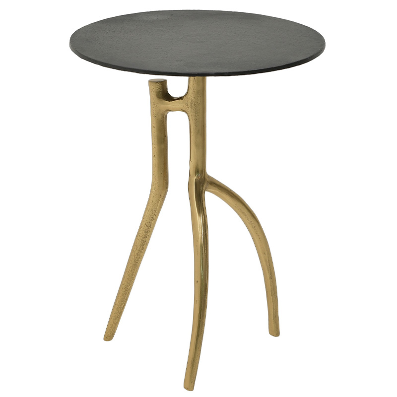 Круглый приставной стол Dawud Side Table Черный Золотой Круглый приставной стол Dawud Side Table Черный Золотой в Костроме | Loft Concept