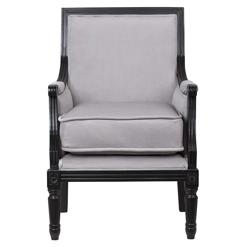 Кресло Harry Armchair black and grey velour Серый Черный Кресло Harry Armchair black and grey velour Серый Черный в Костроме | Loft Concept