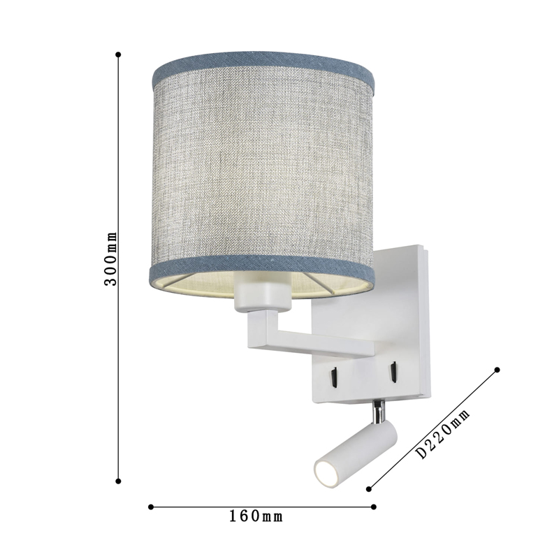 Бра с абажуром и поворотным спотом Trumpet Lamp White Бра с абажуром и поворотным спотом Trumpet Lamp White в Костроме