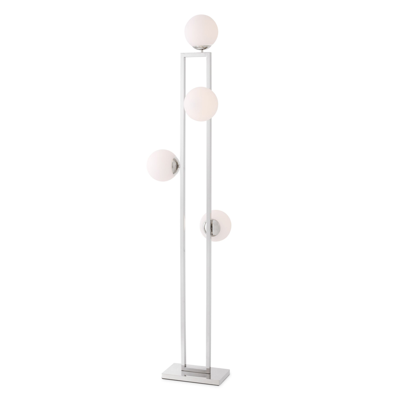 Торшер Eichholtz Floor Lamp Pascal Nickel Никель Белый Торшер Eichholtz Floor Lamp Pascal Nickel Никель Белый в Костроме | Loft Concept