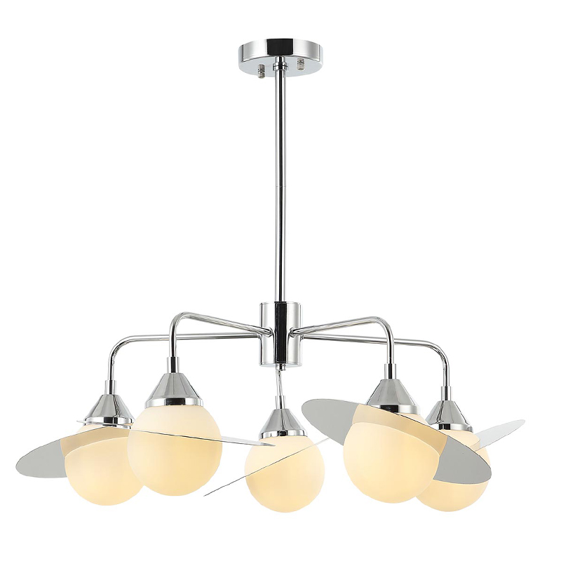 Люстра Phainon Chrome Chandelier 5 Хром Белый Люстра Phainon Chrome Chandelier 5 Хром Белый в Костроме | Loft Concept