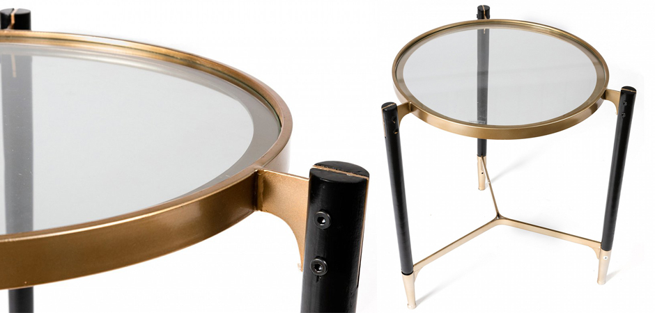 Приставной столик Black & Gold Table round Приставной столик Black & Gold Table round - Loft-Concept в Костроме