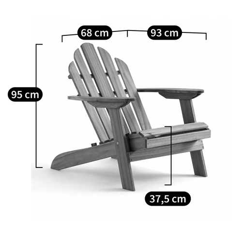 Уличное кресло из массива акации Adirondack Wooden Chair Natural Уличное кресло из массива акации Adirondack Wooden Chair Natural в Костроме