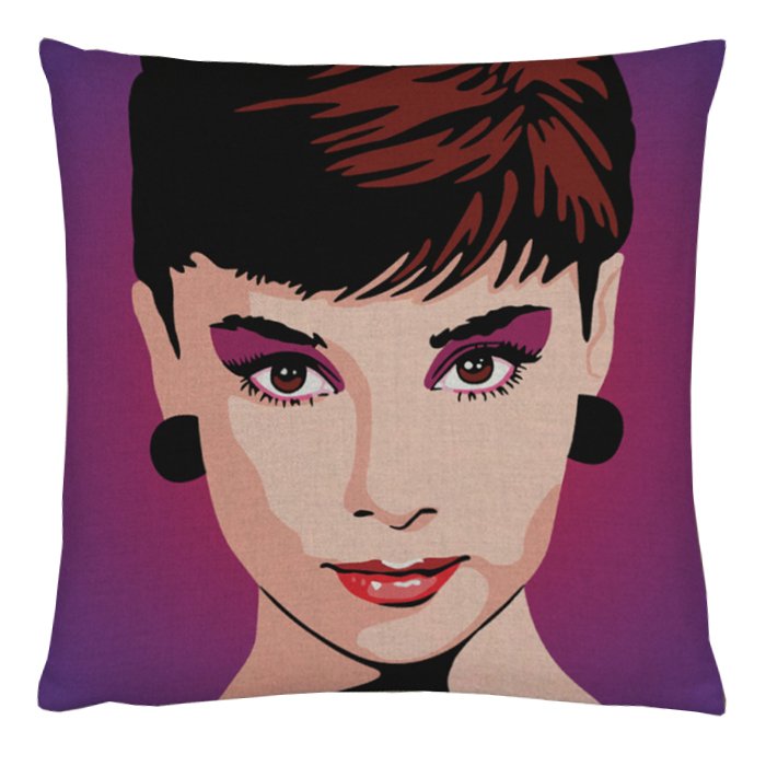 Декоративная подушка Audrey Hepburn #2 Пурпурный Декоративная подушка Audrey Hepburn #2 Пурпурный в Костроме | Loft Concept