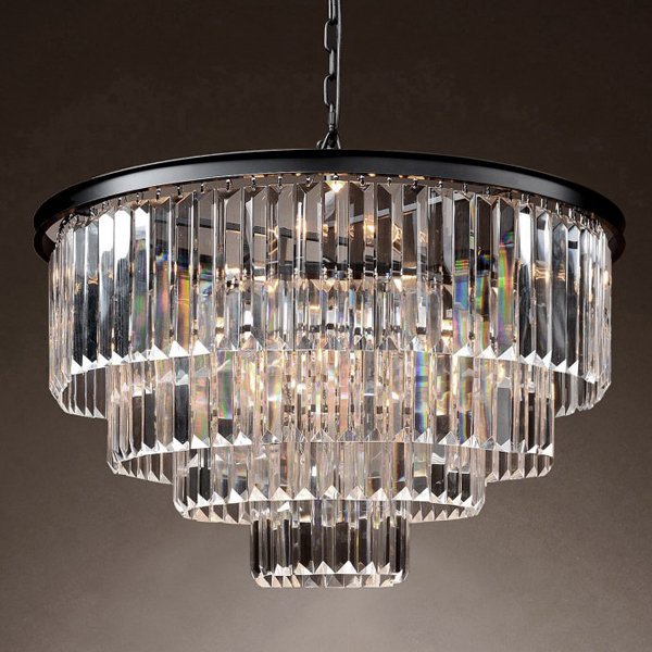 Люстра RH 1920s Odeon Clear Glass Fringe Chandelier -60 Черный Люстра RH 1920s Odeon Clear Glass Fringe Chandelier -60 Черный в Костроме | Loft Concept