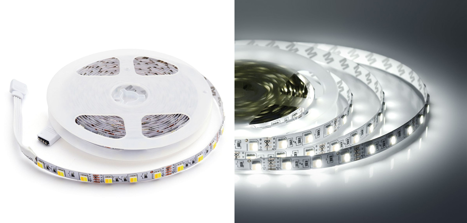 Комплект светодиодной ленты 14,4W/m 60LED/m 5050SMD теплый белый/холодный белый 2,5M Комплект светодиодной ленты 14,4W/m 60LED/m 5050SMD теплый белый/холодный белый 2,5M - Loft-Concept в Костроме