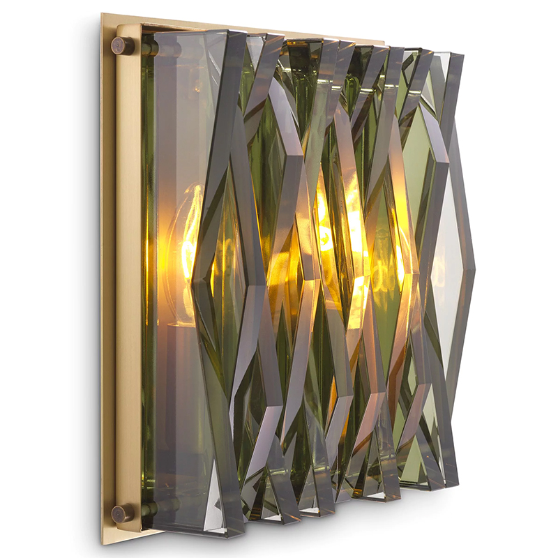 Бра Eichholtz Wall Lamp Nuvola S Green Латунь Зеленый смок Стекло Смок Бра Eichholtz Wall Lamp Nuvola S Green Латунь Зеленый смок Стекло Смок в Костроме | Loft Concept